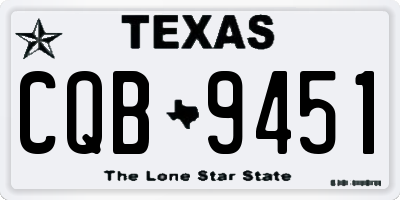 TX license plate CQB9451
