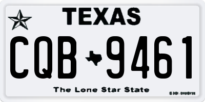 TX license plate CQB9461