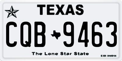 TX license plate CQB9463