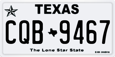 TX license plate CQB9467