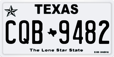 TX license plate CQB9482