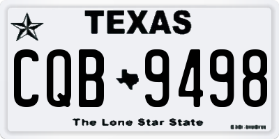 TX license plate CQB9498