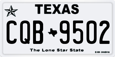 TX license plate CQB9502