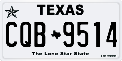 TX license plate CQB9514