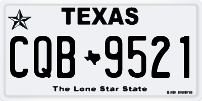 TX license plate CQB9521