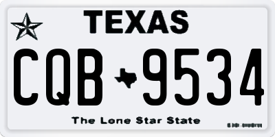TX license plate CQB9534