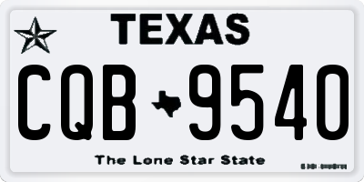 TX license plate CQB9540