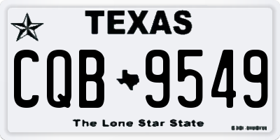 TX license plate CQB9549