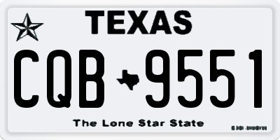 TX license plate CQB9551
