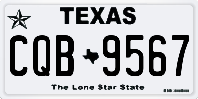 TX license plate CQB9567