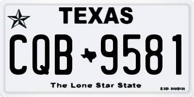 TX license plate CQB9581