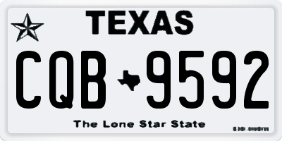 TX license plate CQB9592
