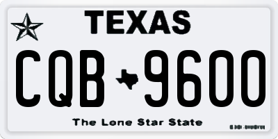 TX license plate CQB9600
