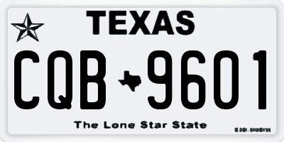 TX license plate CQB9601