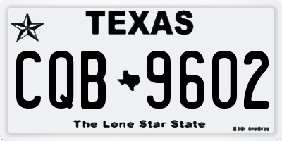 TX license plate CQB9602