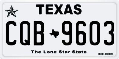TX license plate CQB9603