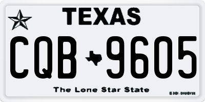 TX license plate CQB9605