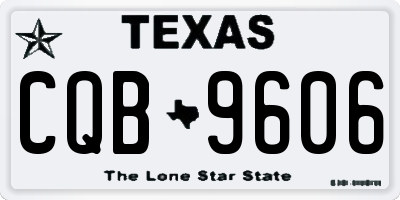 TX license plate CQB9606