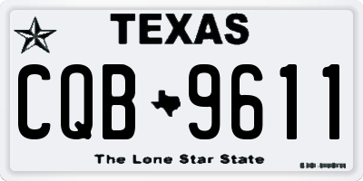 TX license plate CQB9611