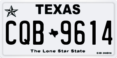 TX license plate CQB9614