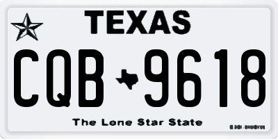 TX license plate CQB9618