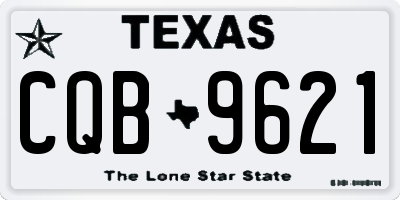 TX license plate CQB9621