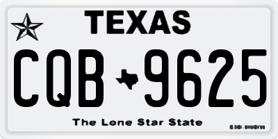 TX license plate CQB9625