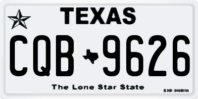 TX license plate CQB9626