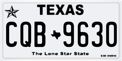 TX license plate CQB9630