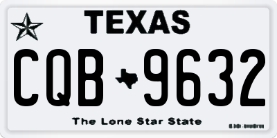 TX license plate CQB9632