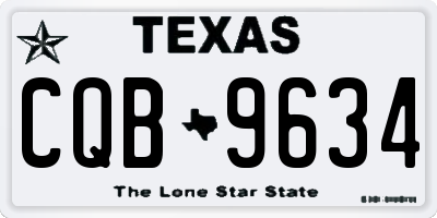 TX license plate CQB9634