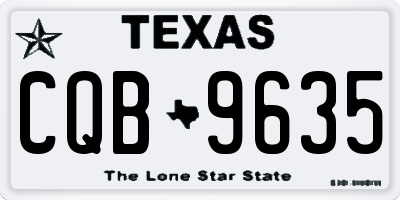 TX license plate CQB9635