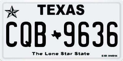 TX license plate CQB9636