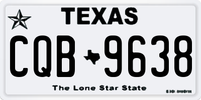 TX license plate CQB9638