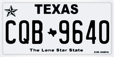 TX license plate CQB9640