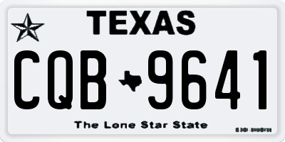 TX license plate CQB9641