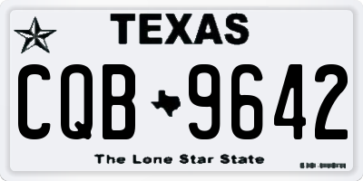 TX license plate CQB9642