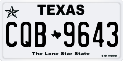 TX license plate CQB9643