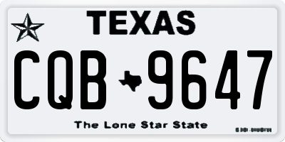 TX license plate CQB9647