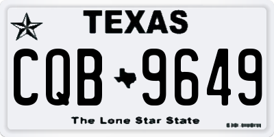TX license plate CQB9649