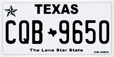TX license plate CQB9650