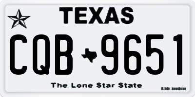 TX license plate CQB9651