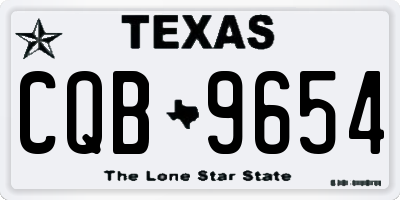 TX license plate CQB9654