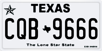 TX license plate CQB9666
