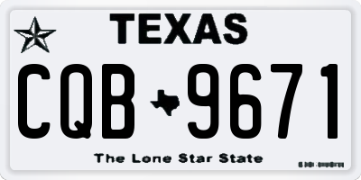 TX license plate CQB9671
