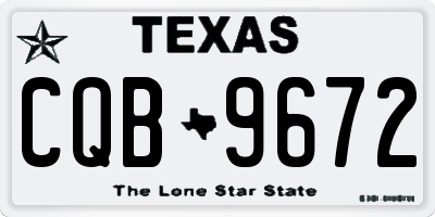 TX license plate CQB9672