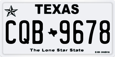 TX license plate CQB9678