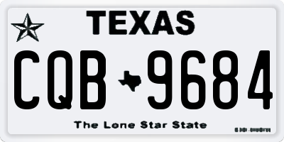 TX license plate CQB9684