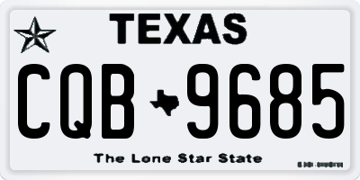 TX license plate CQB9685