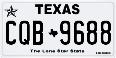 TX license plate CQB9688